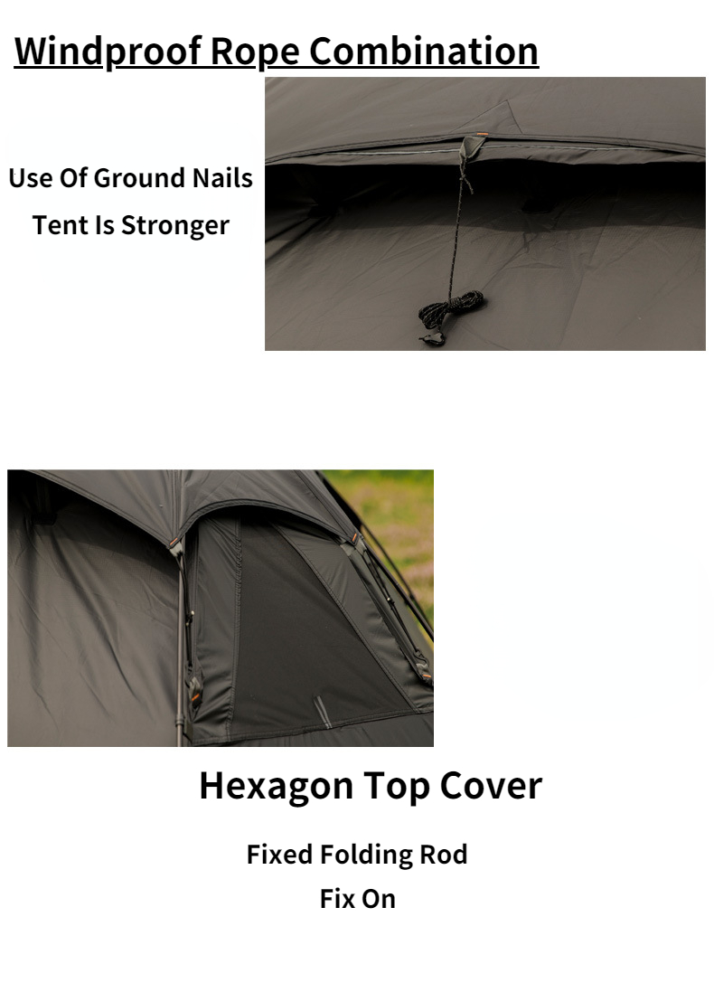 Cheap Goat Tents Mountainhiker SZK281 3 4 Person Outdoor Round Tents 210T Polyester Waterproof Shelter Tear Resistant Black Camping Dome Tent   
